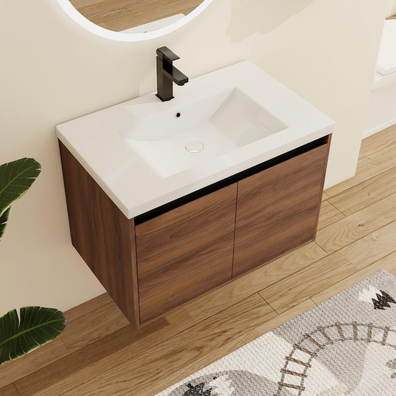 Malwee 30"/36" Floating Bathroom Vanity, Wall Mounted Bathroom Vanity with Sink and Soft Close Doors