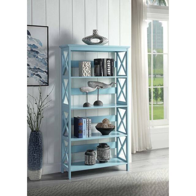 Copper Grove Cranesbill 5-Tier Bookcase - Sea Foam Blue