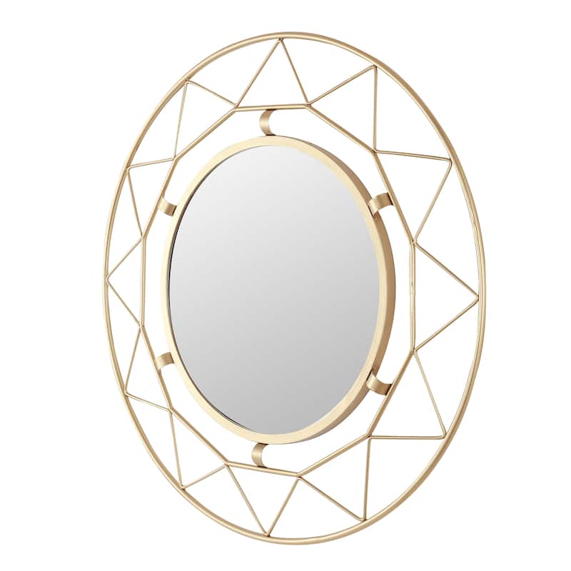 SAFAVIEH Cosria 33-inch Gold Round Wall Accent Mirror - 30" x 1.3" x 30"