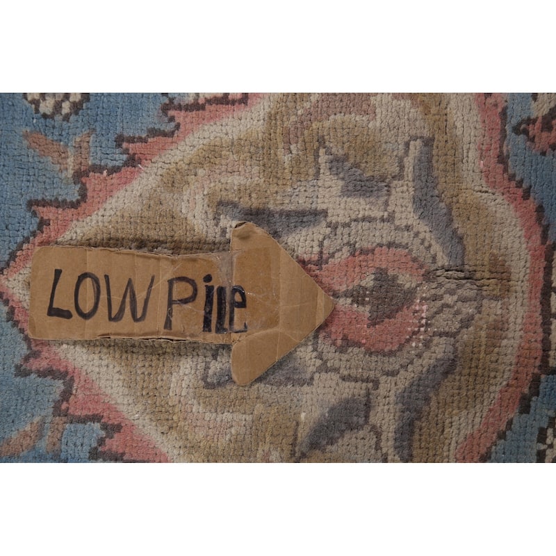 Blue Geometric Tabriz Persian Vintage Rug Hand-Knotted Wool Carpet - 8'2"x 10'9"
