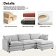 preview thumbnail 80 of 150, Corduroy Sectional Sofa with Removable Ottomans & Ultra-soft Cushions for Living Room & Bedroom