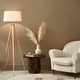 preview thumbnail 23 of 25, Brightech Emma 61 in. Mid-Century Modern LED Super Bright Floor Lamp with Beige Fabric Drum Shade