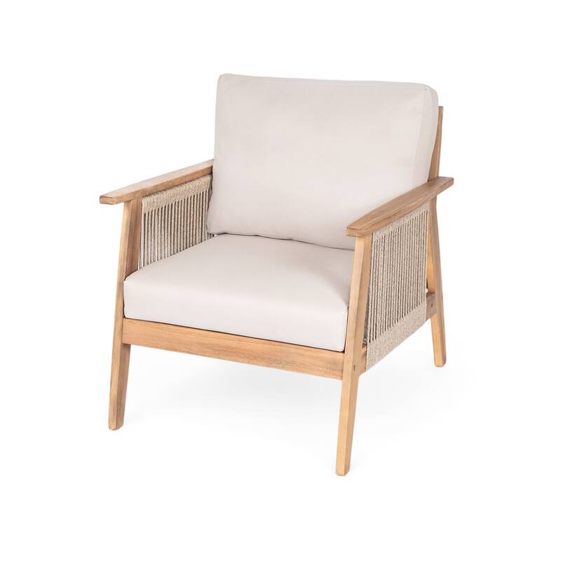 Christopher Knight Home - Maxwell Outdoor Acacia Wood and Rope Patio Chair Set