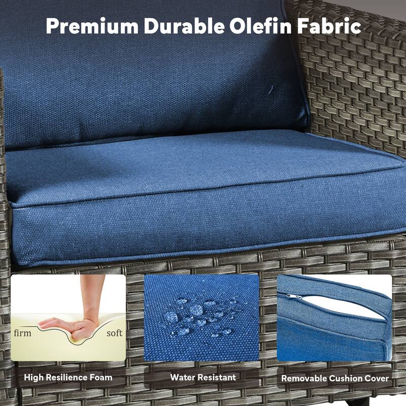 5 Pieces Pocassy Glider Chairs Ottomans with Side Table