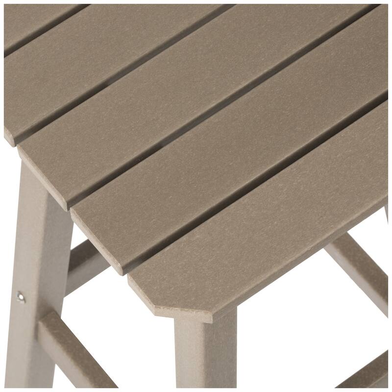 Laguna Hdpe All Weather Outdoor Patio 24" Square Counter Stool (Set Of 3)
