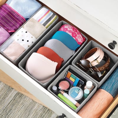 Whitmor Drawer Organizers - Gray - Set of 4