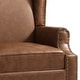 preview thumbnail 13 of 21, 2 Set Modern Vegan Leather Wing Back Armchair