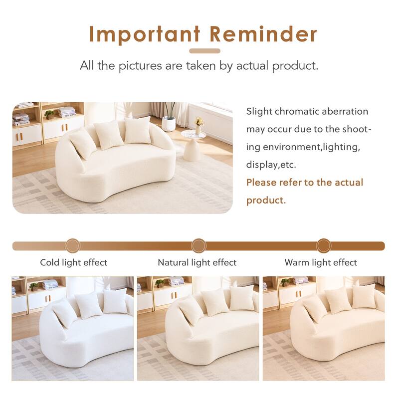 LY-049S Curved Modern Boneless Sofa Loveseat, Backrest Upgrade