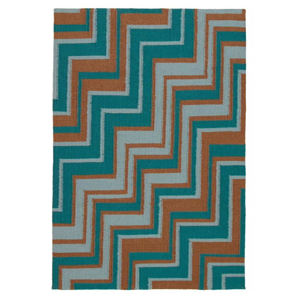 Ankara FW Teal Kilim 5'3" x 7'9" - 5'3 x 7'9
