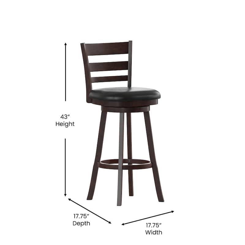 Upholstered Commercial Wooden Swivel Bar Stool