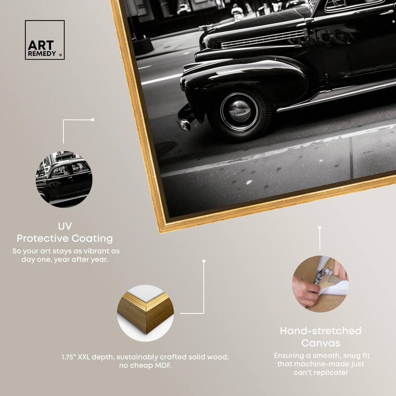 Vintage Car in New York Canvas by Art Remedy