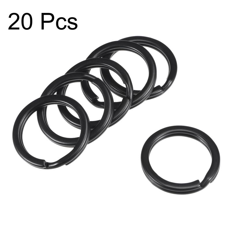 Split Key Ring Open Flat Jump Connectors for Lanyard Zipper Handbag - 1.8x20mm