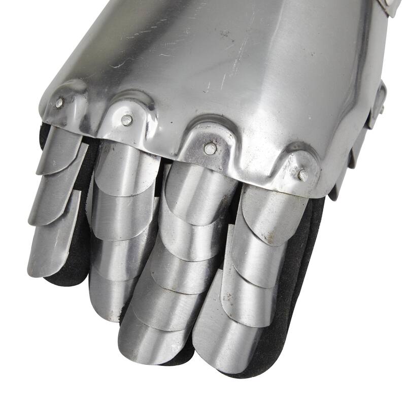 Metal Replica Medieval Armor Gloves - Set of 2 Silver - Roche River Decor