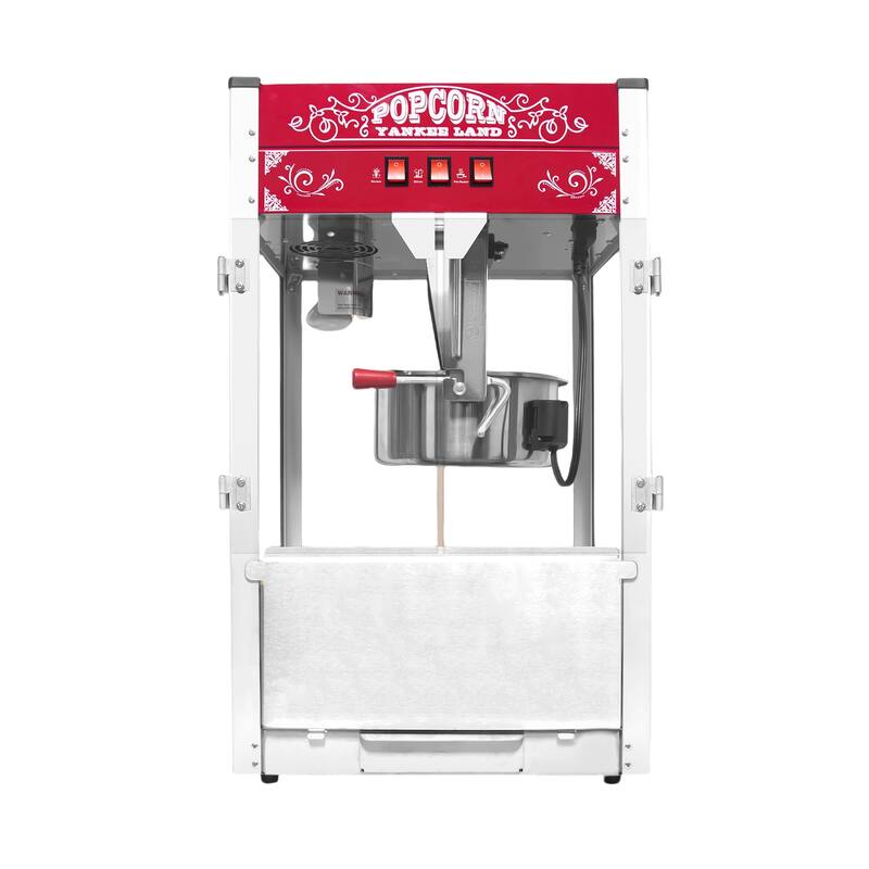 16oz Commercial Popcorn Machine w/Scoop, Oil Spoon & 3 Cups,Countertop - Red