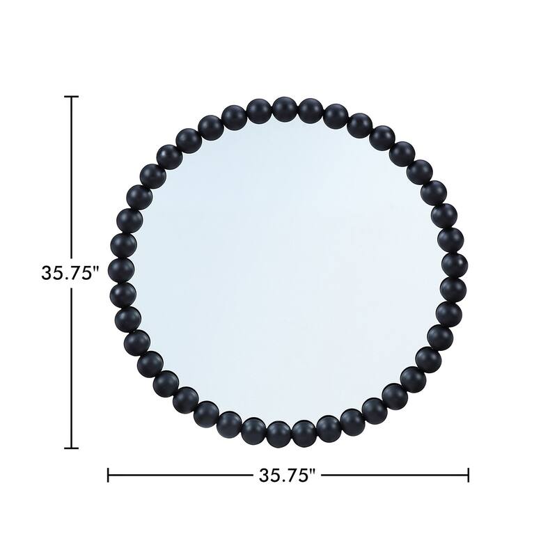 Azalea Park Metal Beaded 36" Round Wall Mirror