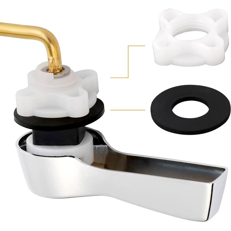 Universal Toilet Flush Tank Lever Kit, Side Mount Handle with Stainless Steel Flapper Chains, Chrome Finish