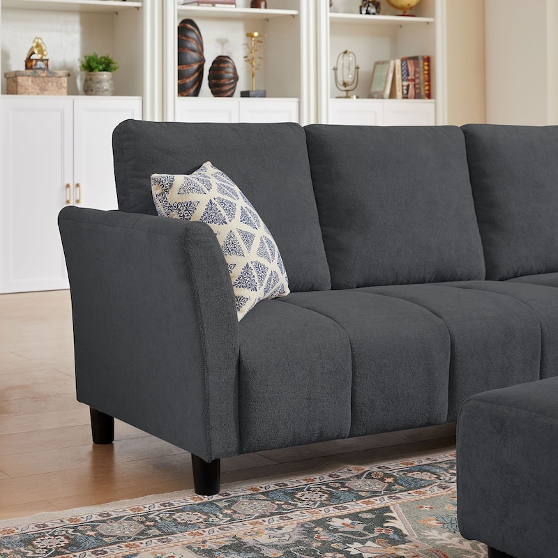 "102.56" W Reversible Sectional Sofa with Corner Seat & Extended Bench