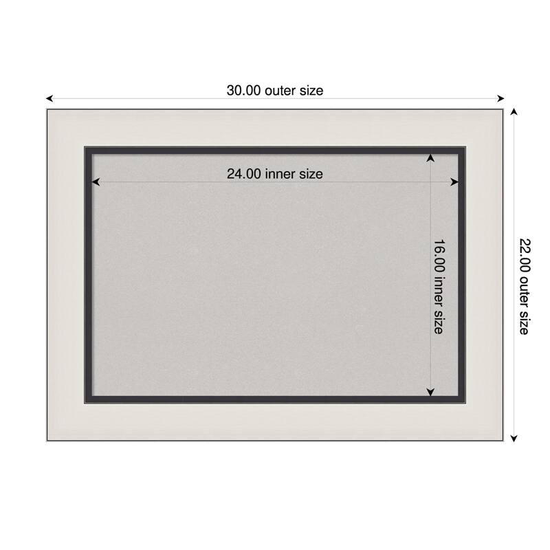 Ellie Silver Black Framed Cork Board - Bulletin Board, Organization Board, Pin Board - Grey - 30 x 22 in