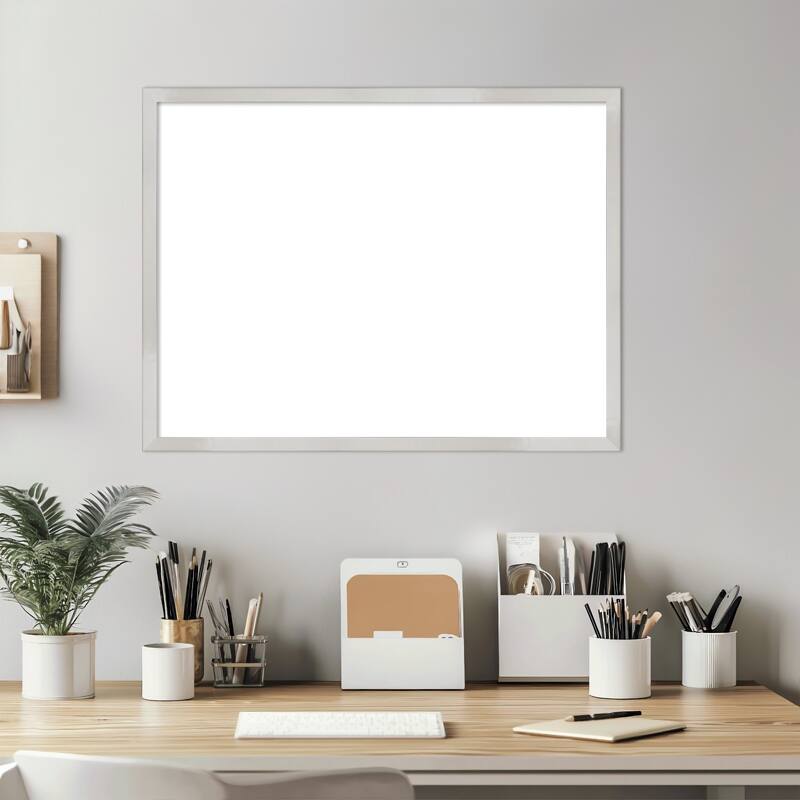 Amanti Art Svelte Clay Grey Framed Dry Erase Magnetic Board