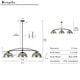 preview thumbnail 5 of 17, Modern 1/3-Light Black Chandelier with Mercury Glass Kitchen Island Light Fixture for Dining Room