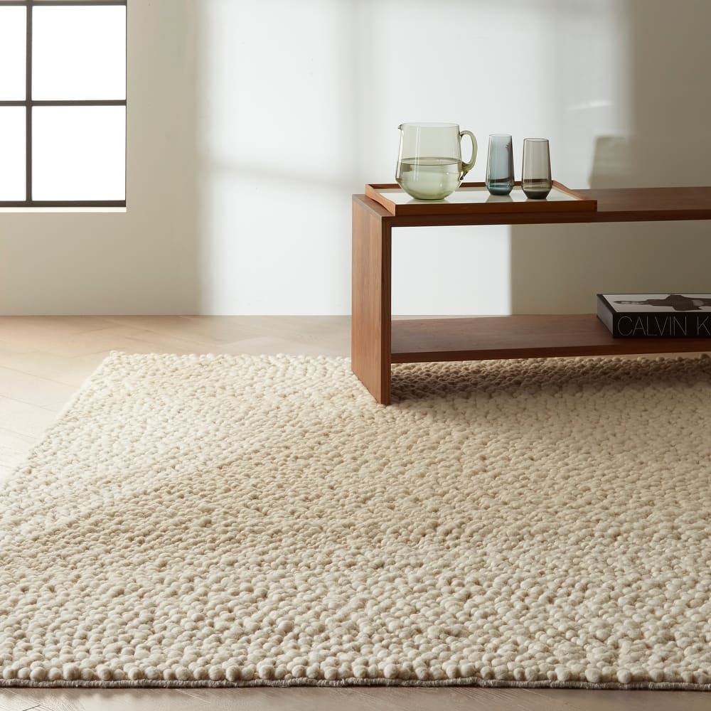 Calvin Klein Riverstone Modern Textured Loop Solid Wool Area Rug