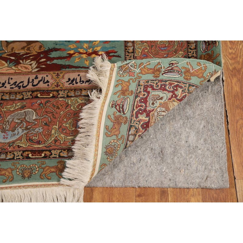 Vegetable Dye Tabriz Persian Vintage Rug Hand-Knotted Wool Carpet - 5'9" x 9'2"