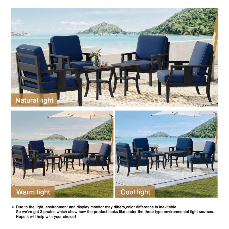 Patio Conversation Sets with Side Table(Set of 6)