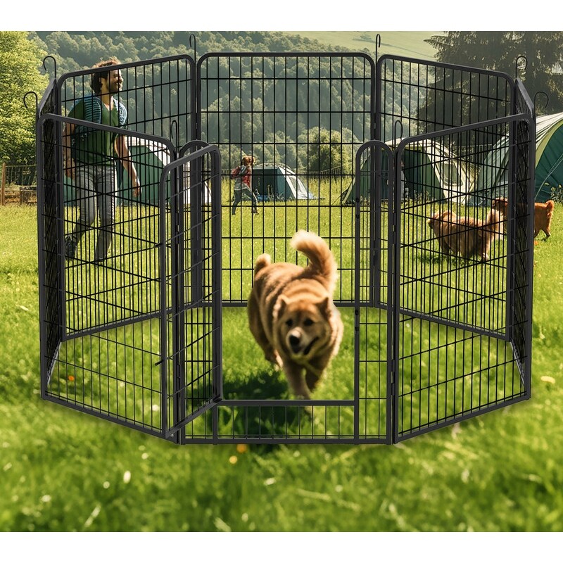 Panels Heavy Duty Metal Playpen with Dog Fence Pet