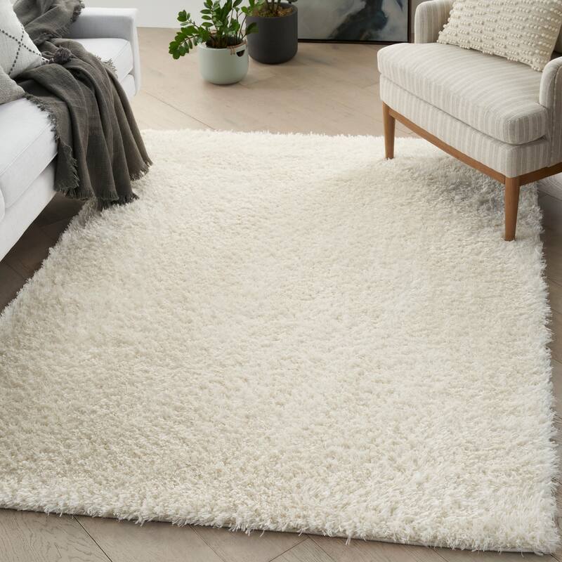 Nourison Lush Shag Contemporary Solid Shag Area Rug
