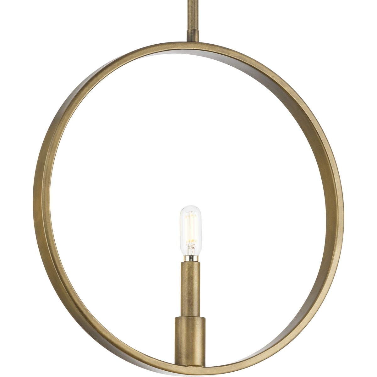 Progress Lighting Breckenridge Collection One-Light Aged Bronze Rustic Farmhouse Pendant - 15 in x 1.37 in x 15.5 in