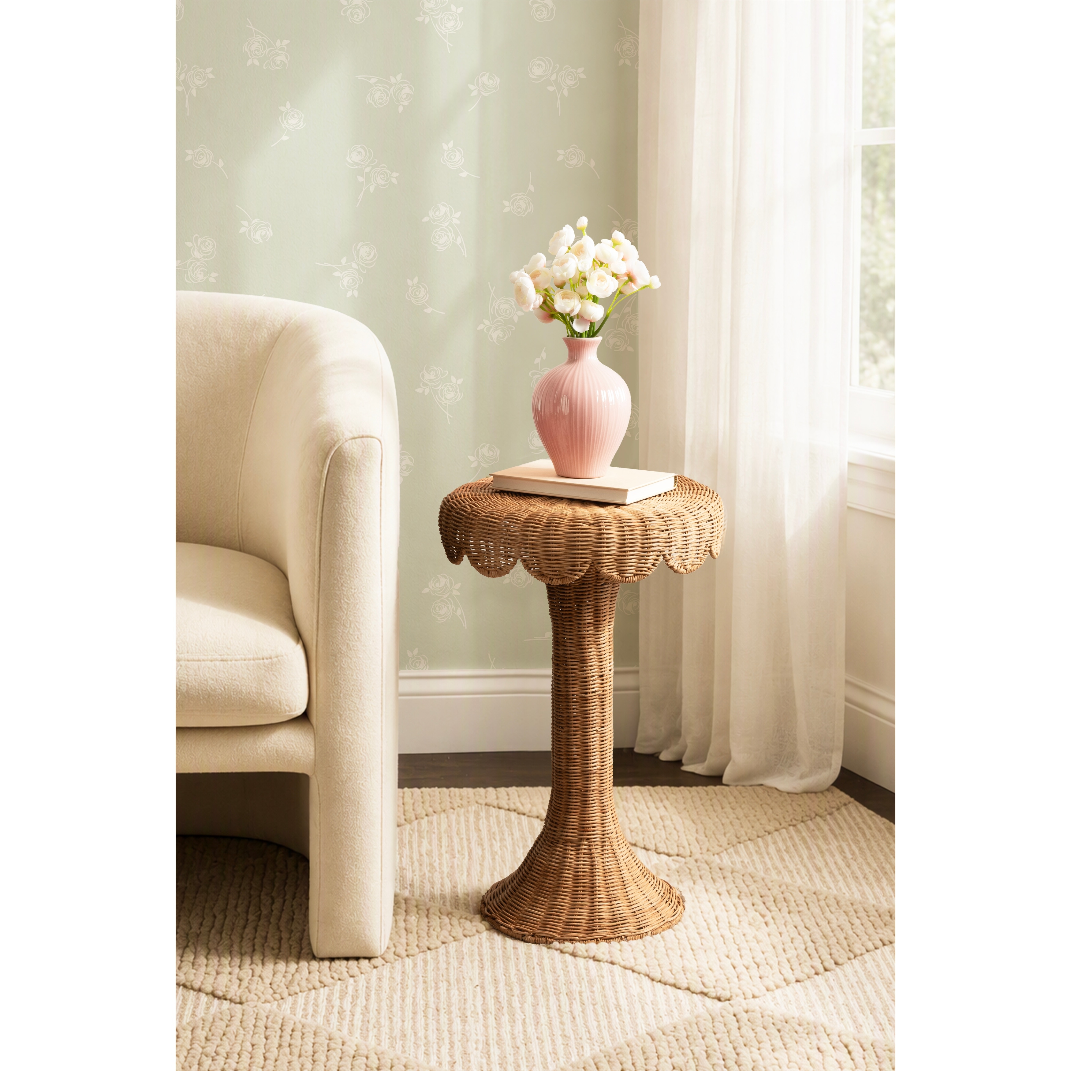 Kate and Laurel Teramo Rattan Side Table - 15x15x22