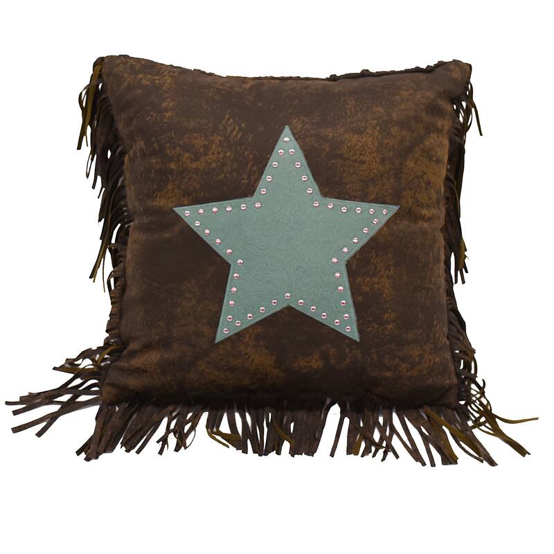 Paseo Road by HiEnd Accents Cheyenne Fringed Star Throw Pillow, 18"x18"