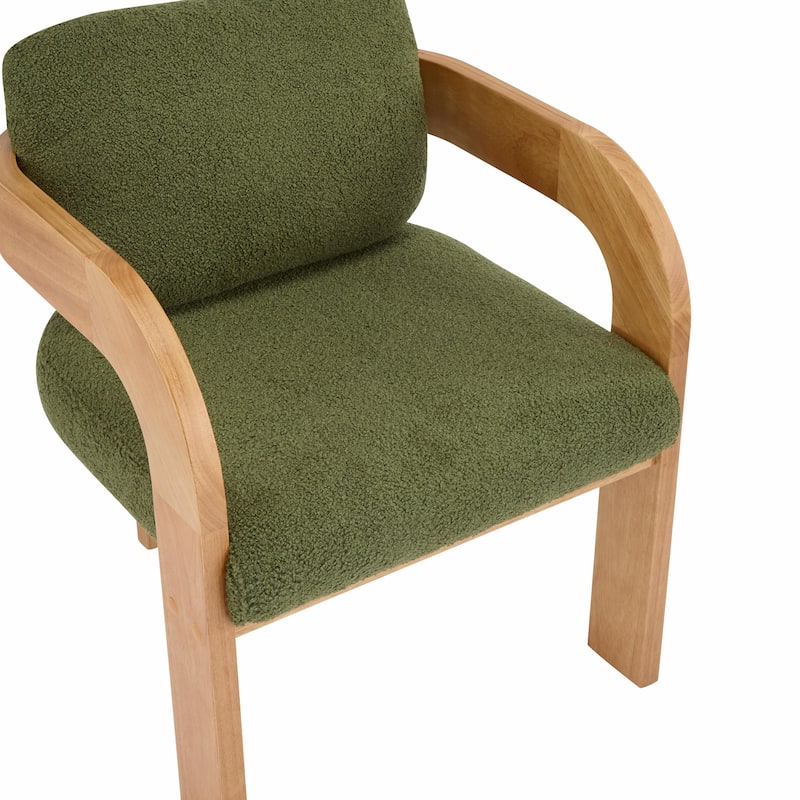 2-Pack Dining Chairs - Fabric with Pillow Back, Solid Wood Frame