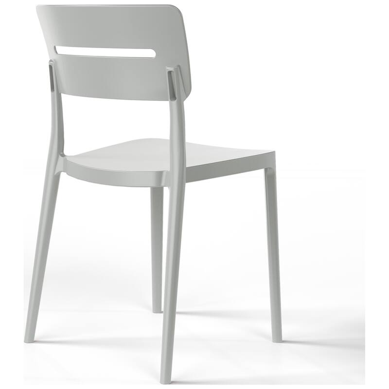 Frond and Form Modern Outdoor Patio Stacking Dining Side Chair (Set of 2)