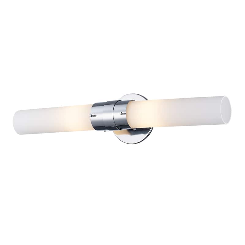 Trans Globe Lighting 2 Light 20" Bath Bar with Frosted Cylinder Shade