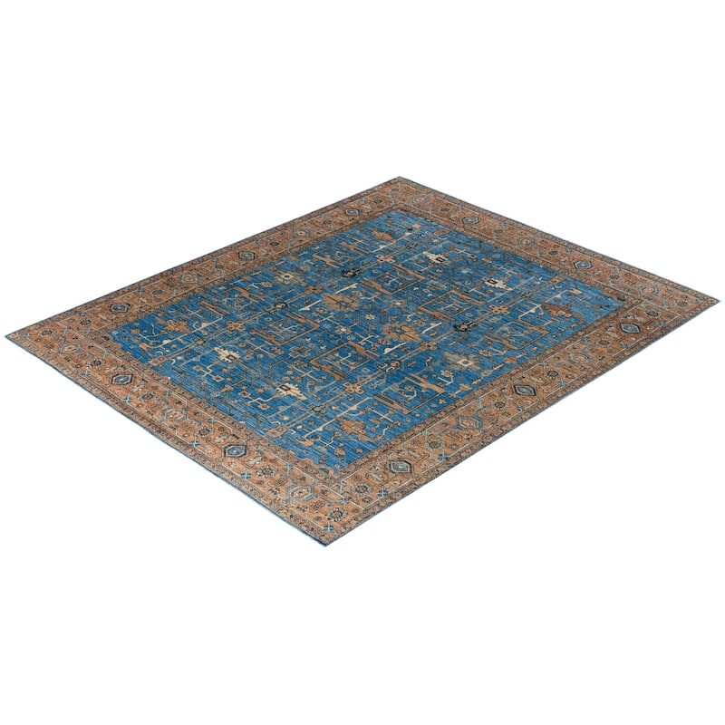 Serapi One-of-a-Kind Hand-Knotted Area Rug - Light Blue, 8' 0" x 10' 0" - 8' 0" x 10' 0"