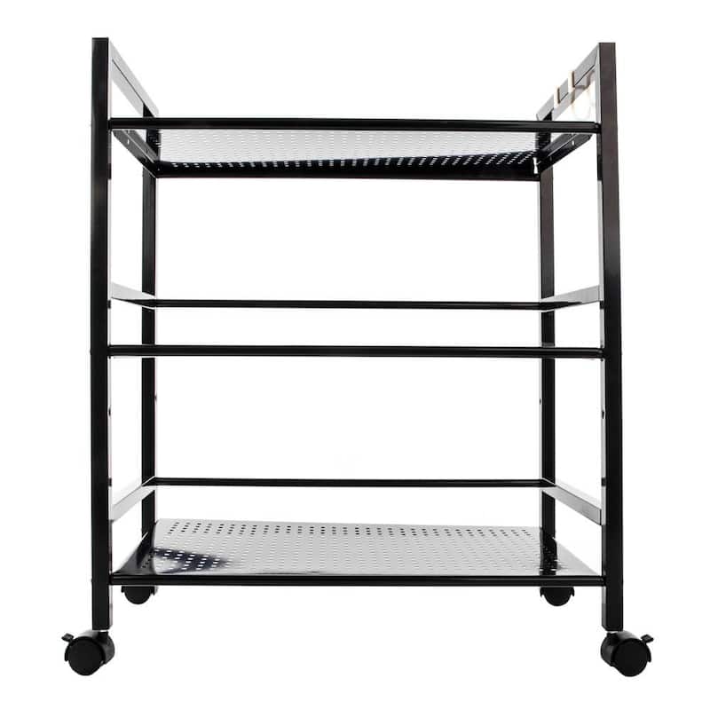 3-tier Rolling Black Utility Cart