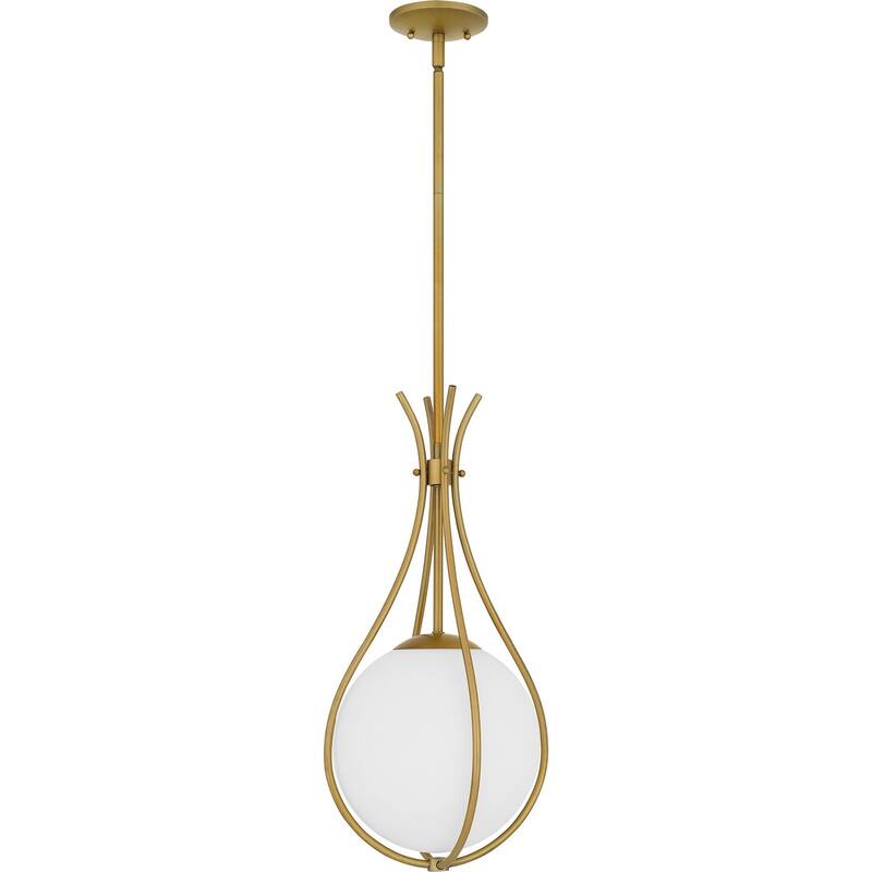 Aged Brass One Light Mini Pendant from the Quoizel Pendant Collection - Aged Brass