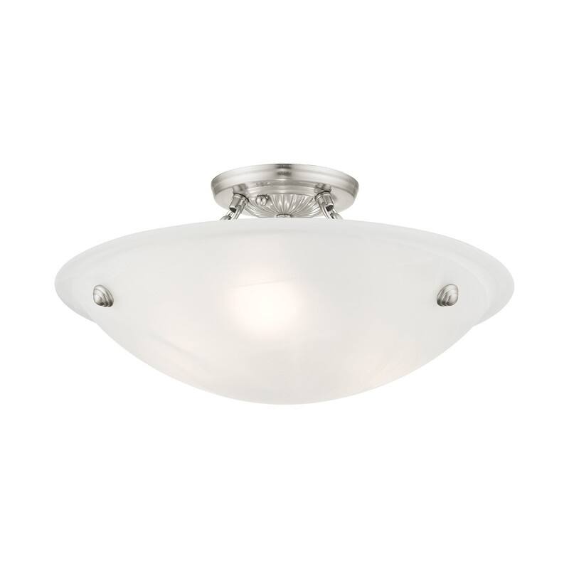 Livex Lighting 3-light Brushed Nickel Ceiling Mount, 4273-91 - 16" DIA 8" H