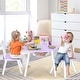 preview thumbnail 7 of 45, Costway Kids Wooden Round Table & 2 Chair Set w/ Center Mesh Storage - See Details