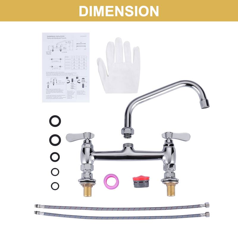 WOWOW Minimalist Bridge-Style Desk-Mounted Dual-Handle Faucet