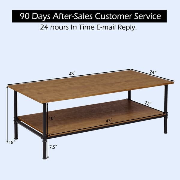Gymax Rectangle Coffee Table Metal Frame Accent Gymax Rectangle Coffee Table Metal Frame Accent