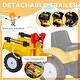 preview thumbnail 4 of 8, Kids Ride-On Digger Truck with Horn, Excavator Toy, 6 Wheels & Detachable Trailer, Pedal-Powered for Ages 3-6 - Yellow