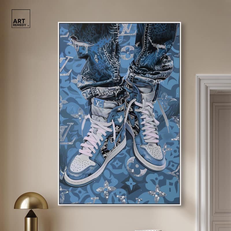Blue Dreams Sneakers Canvas by Art Remedy