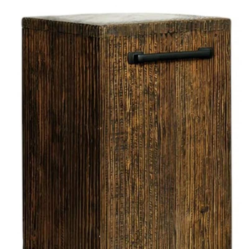 HomeRoots 24" Natural And Smoky Black Distressed Reclaimed Wood Square Block End Table - 15.40 in. x 23.60 in. x 13.80 in.