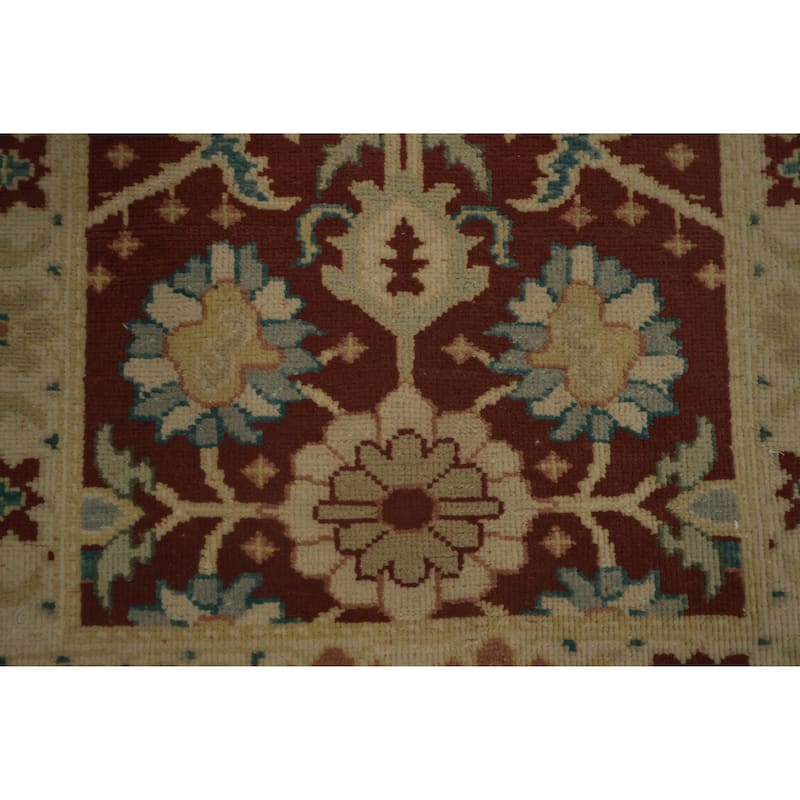 Hand Knotted Oriental 100% Wool Carpet Traditional All-Over Oranges & Rust Ziegler Area Rug - 3' 8'' X 2' 0''