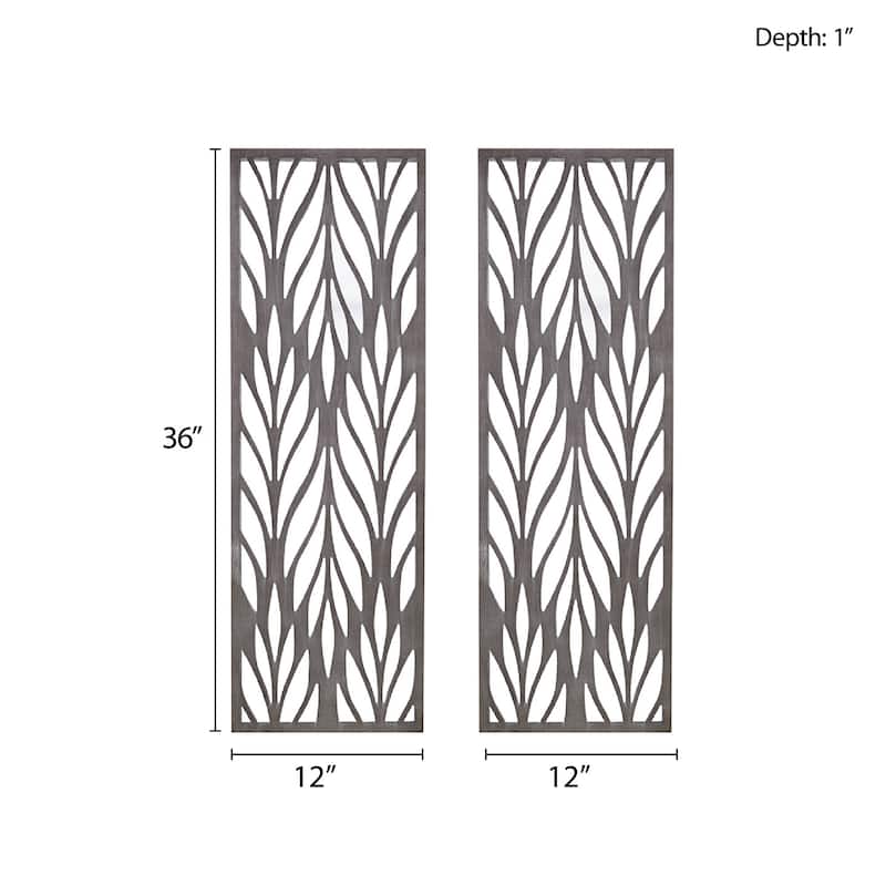 Madison Park Florian Grey Laser Cut Wood 2-piece Panel Wall Decor Set