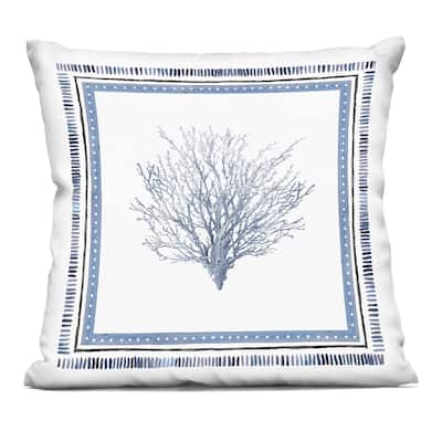 Stupell Bordered Oceanic Coral Decorative Printed Throw Pillow Design by Lanie Loreth