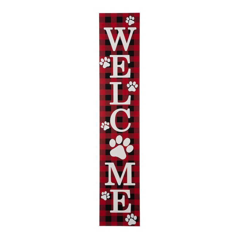 Glitzhome 42"H Lighted Wooden "Merry Christmas" Porch Sign Decor - Welcome without LED Lights