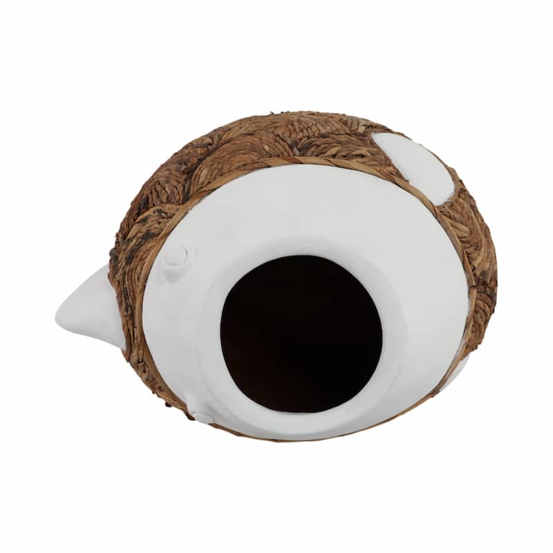 Pottery Terracotta Decorative Vase with Woven Banana Fiber Detailing